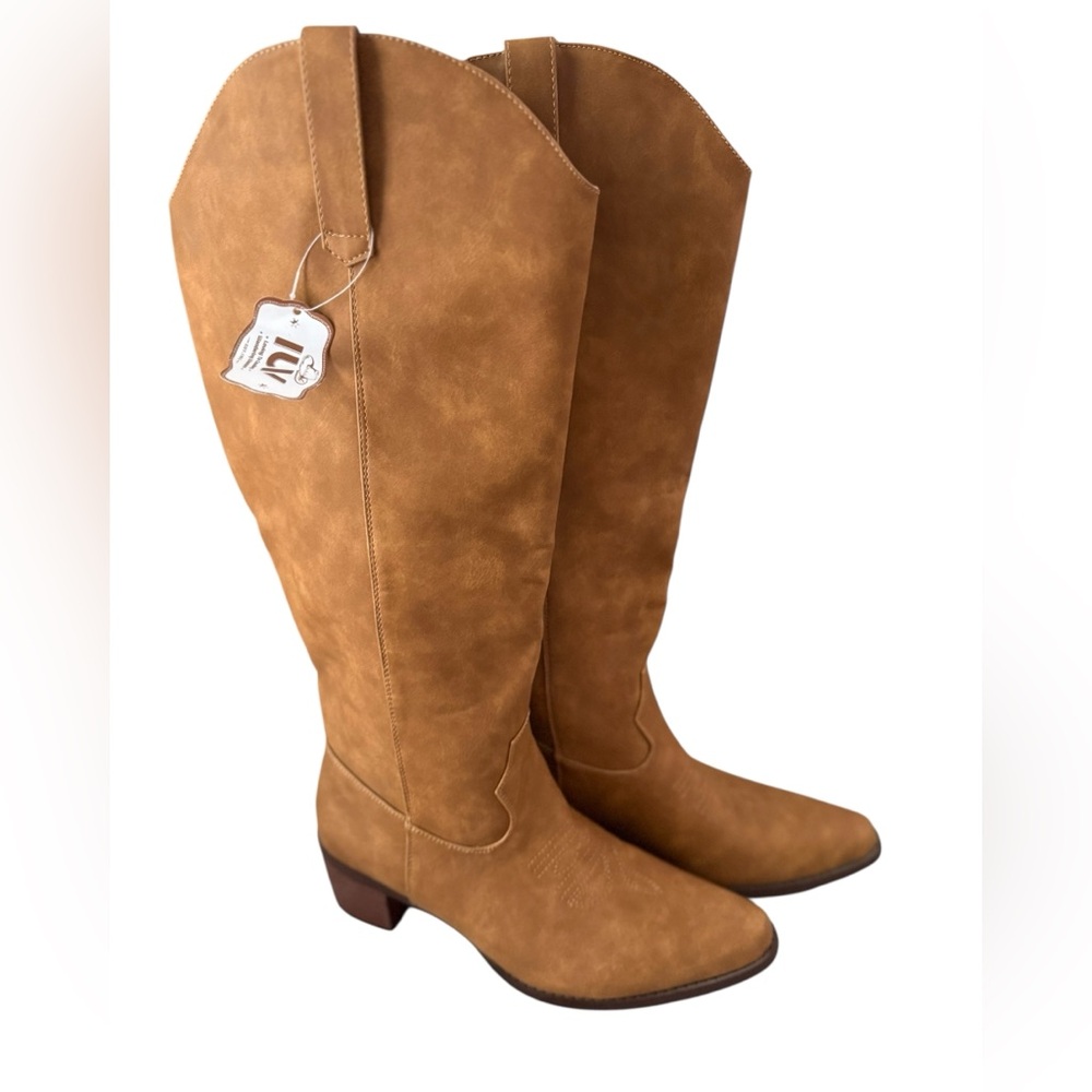 Over-the-Knee Riding Boots in Tan Suede